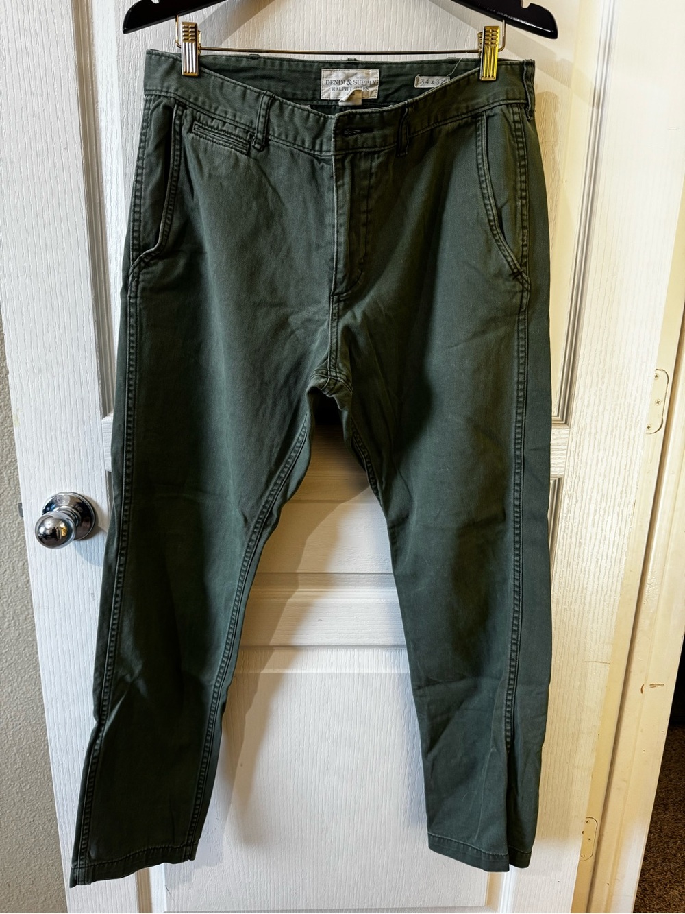 Denim & Supply Ralph Lauren 34x32 Dark Olive Chinos